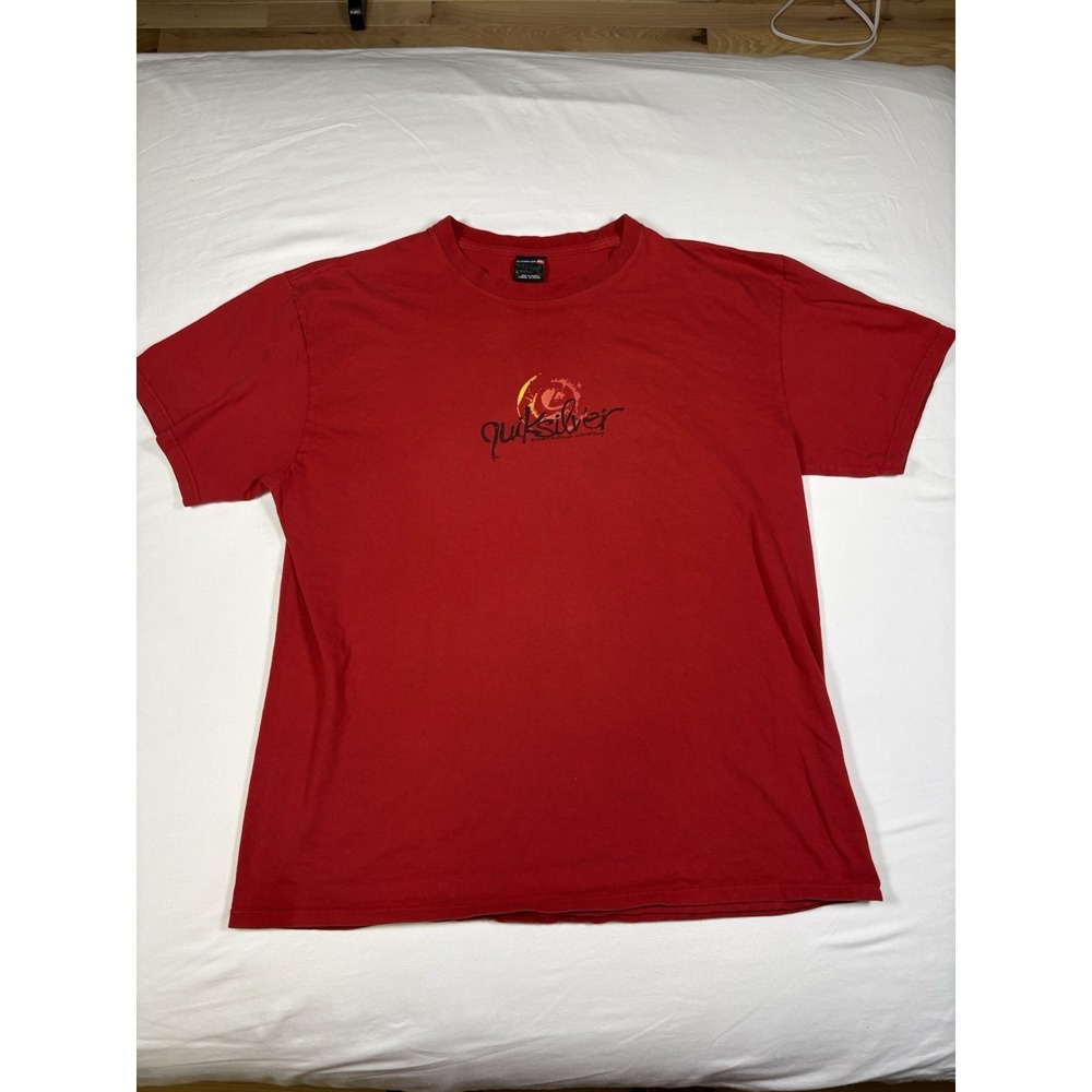 Vintage Quiksilver Boardriding Company Shirt Mens Large Red Y2K Surf Skate